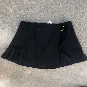 Zara black pleated mini skirt